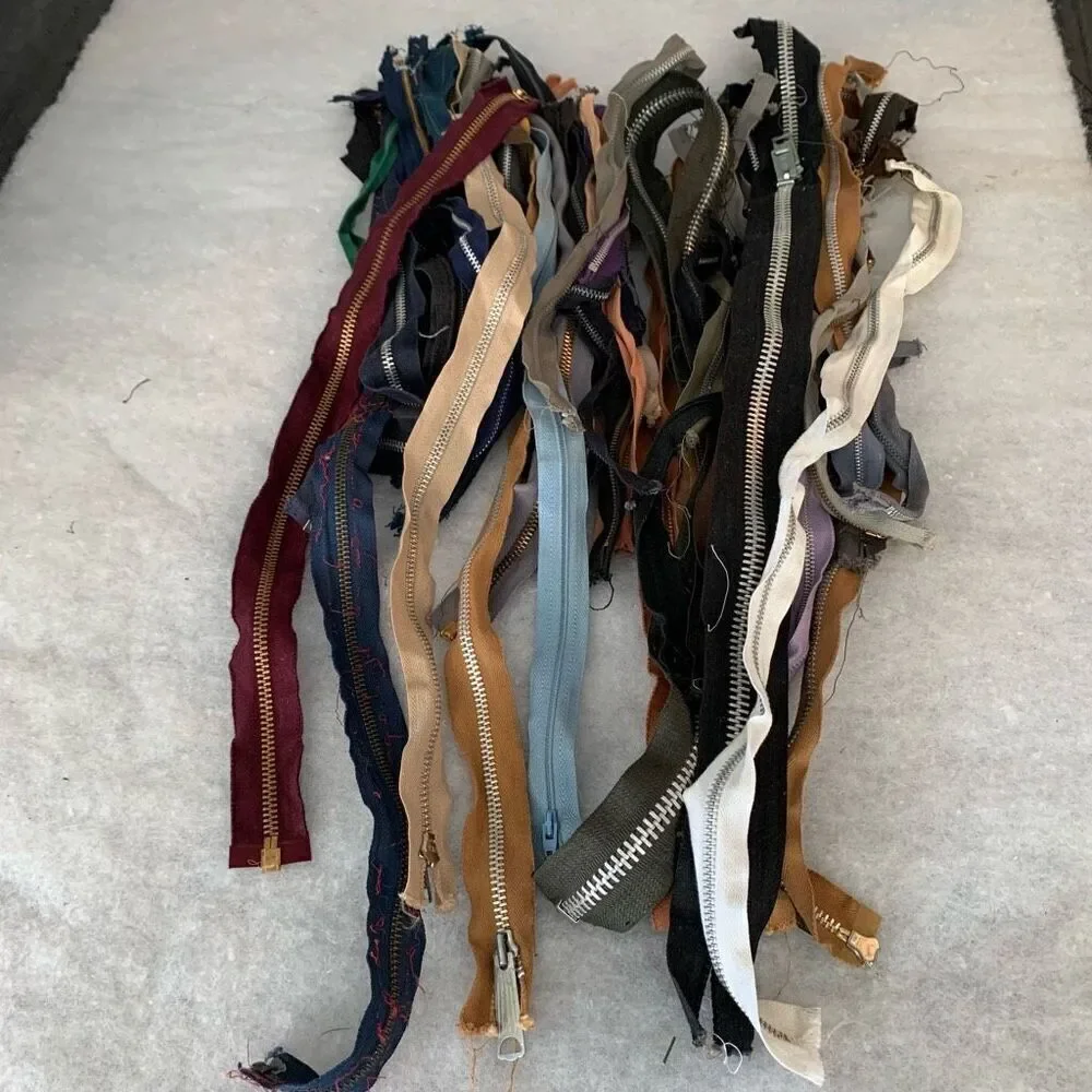 Lot Of 49 Used Zippers All Sizes & Colors